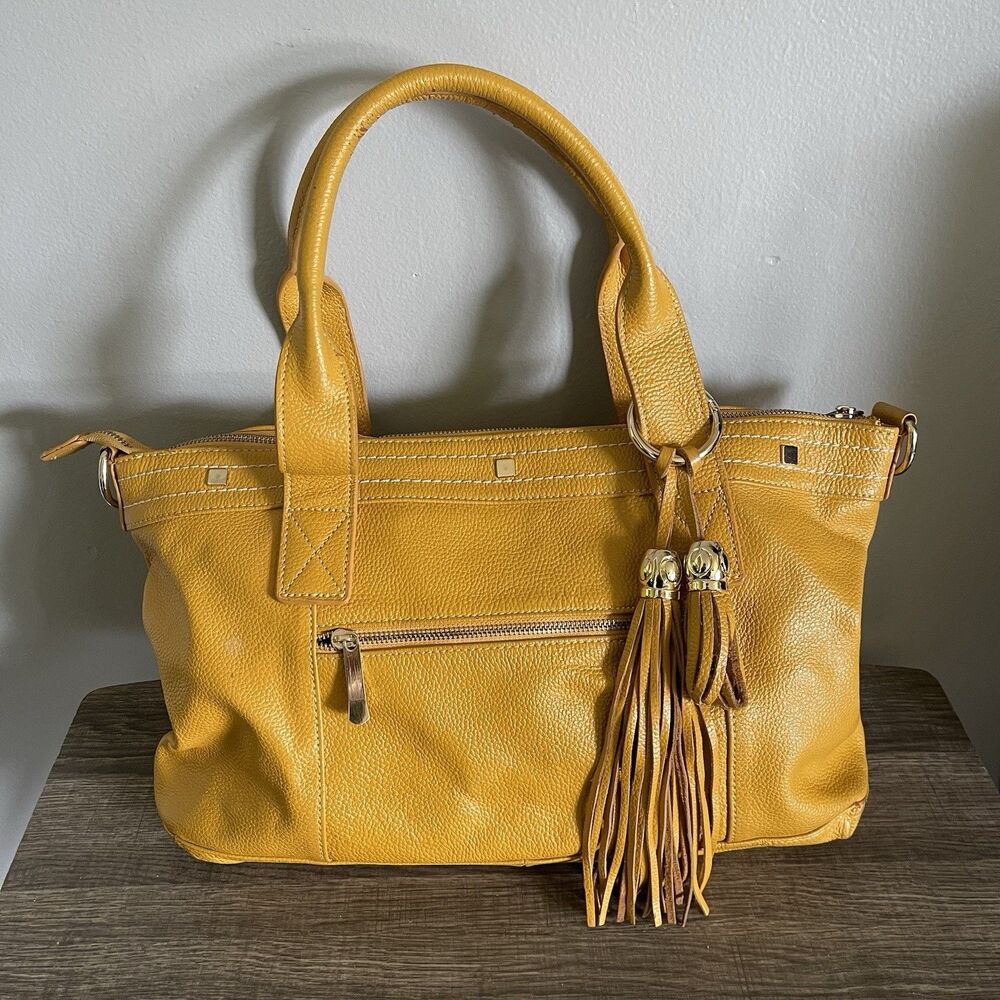 Cuore and Pelle Women’s Genuine Leather Mustard Tan Yellow Shoulder Bag